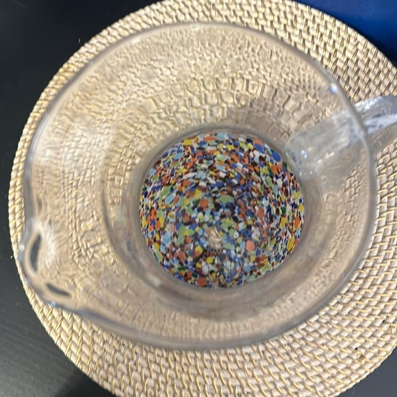 Home Studio Baja Confetti Hand Blown Glass WATER LEMONADE MARGARITA Pitcher - Picture 7 of 7